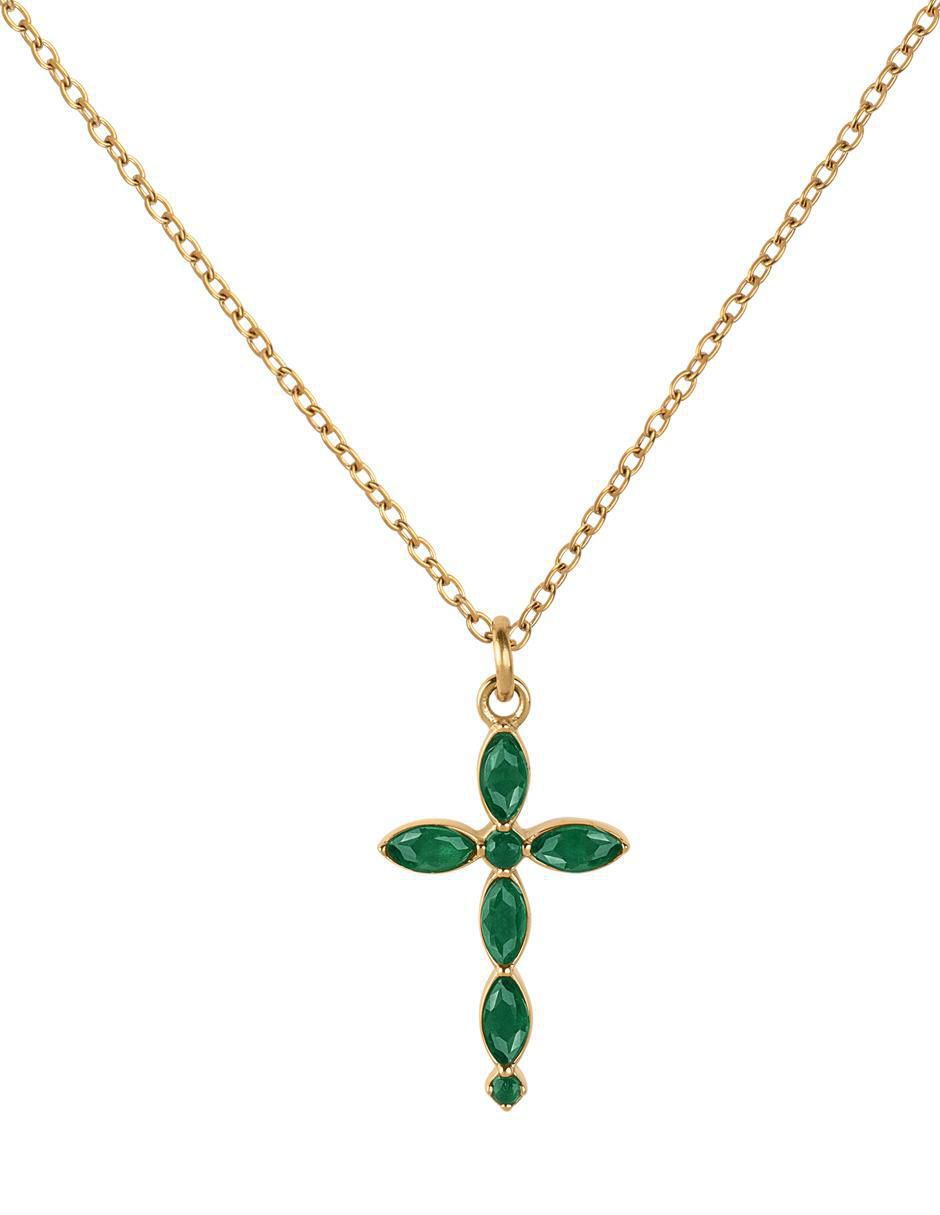 Collar de cruz Nari con acabado baño de oro 18 K 2