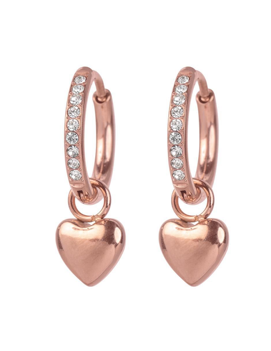 Arracadas de corazón Zaya con acabaño baño de oro 14 K Arracadas de corazón Zaya con acabaño baño de oro 14 K