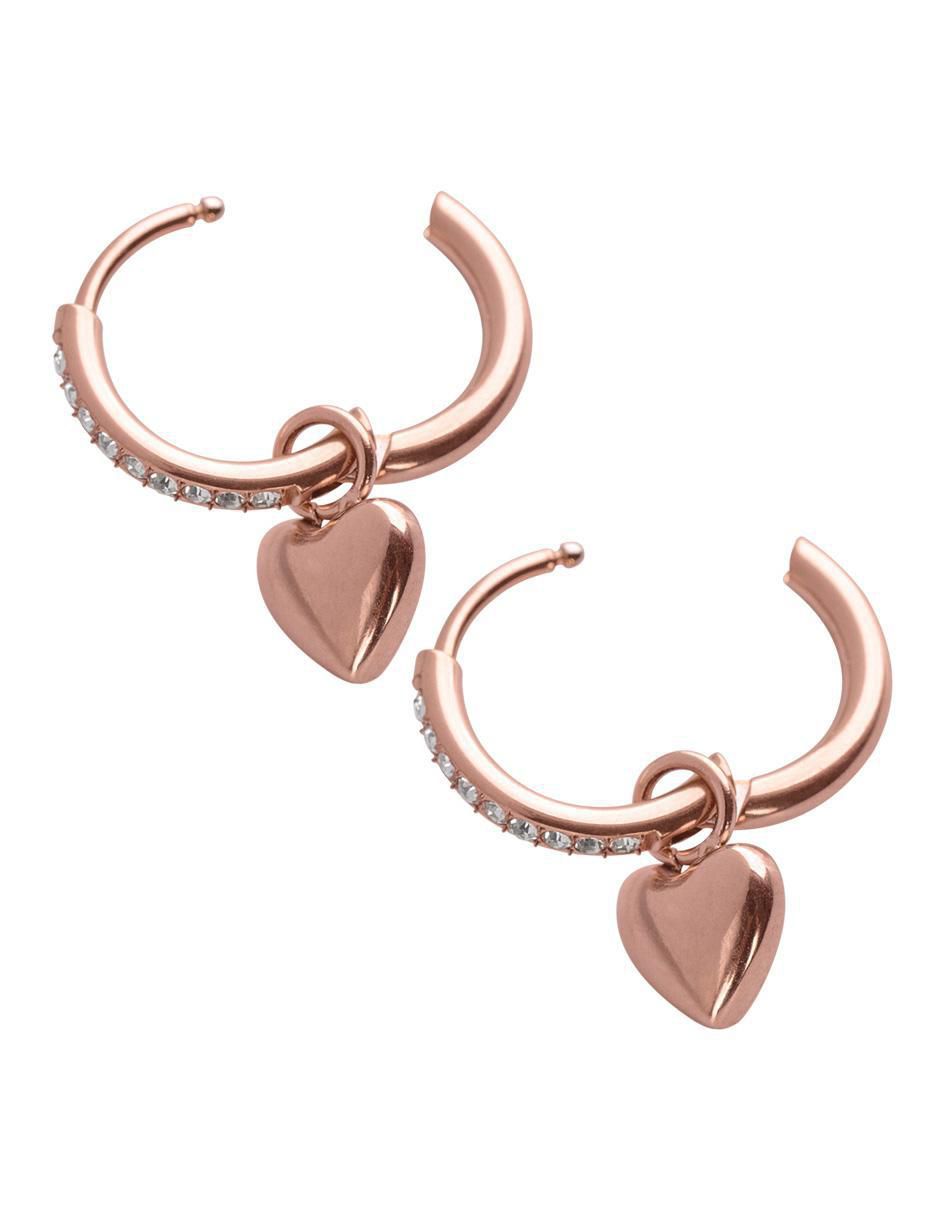 Arracadas de corazón Zaya con acabaño baño de oro 14 K 3