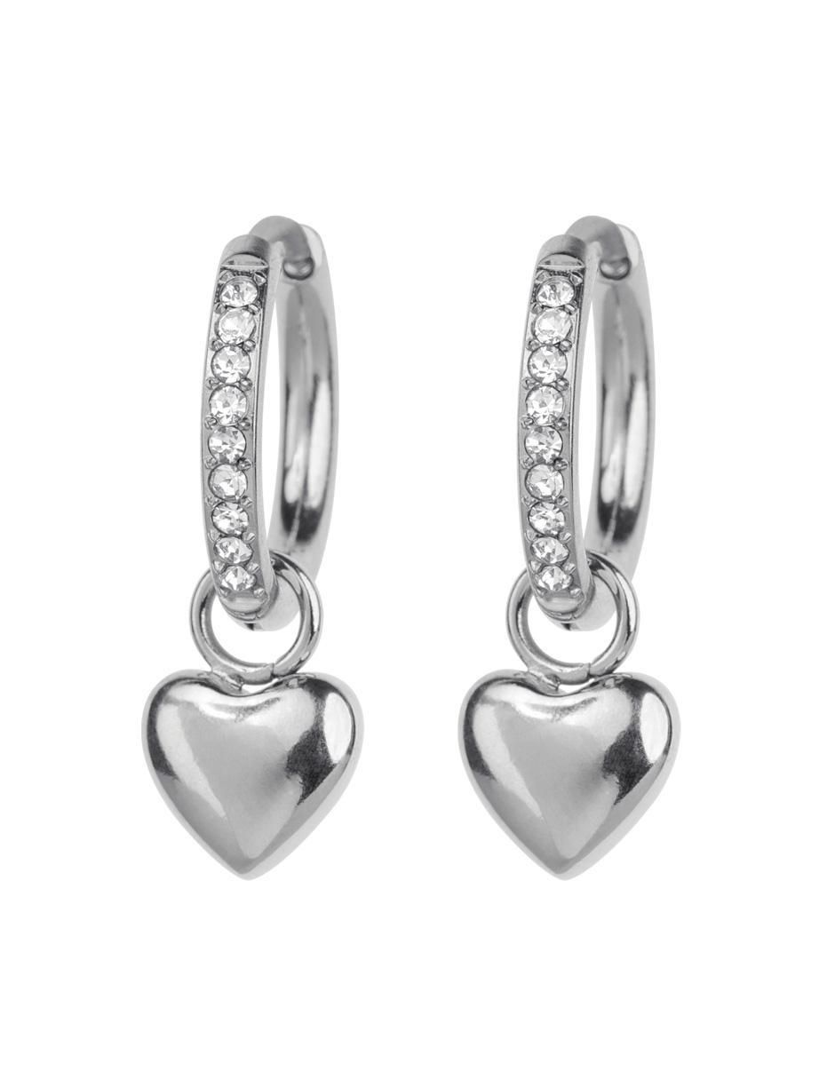 Arracadas de corazón Zaya con acabaño baño de oro 14 K