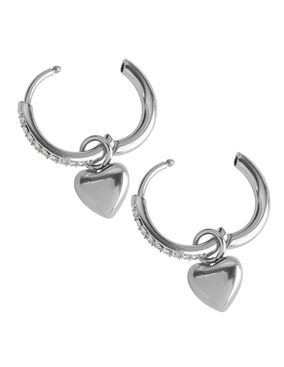 Arracadas "de (si aplica)" corazón no aplica luckyly zaya "de" acero inoxidable 14 k "con acabado" baño de oro zirconia cúbica