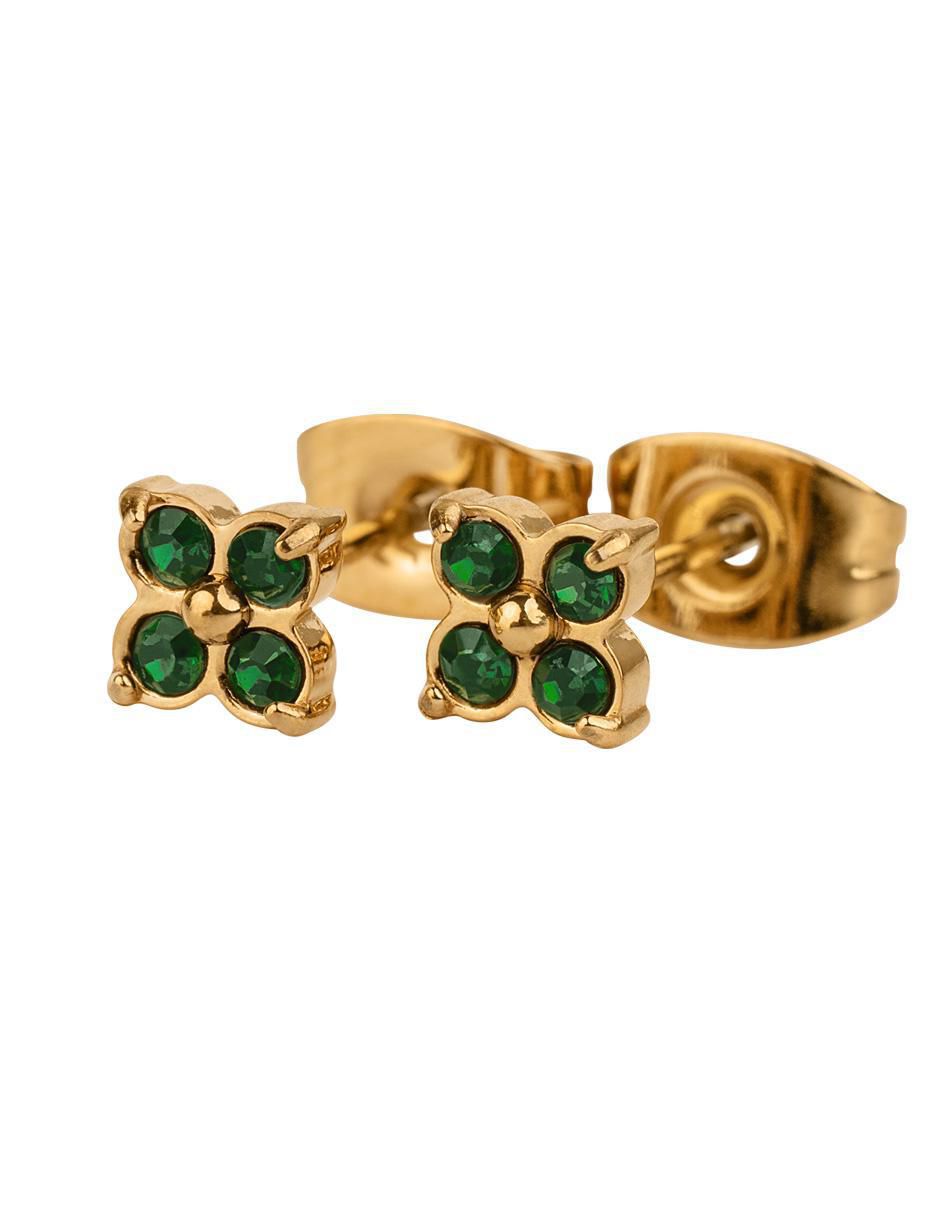 Set de aretes "de (si aplica)" diferentes formas no aplica luckyly yani y ziva "de" acero inoxidable 14 k "con acabado" baño de oro zirconia cúbica