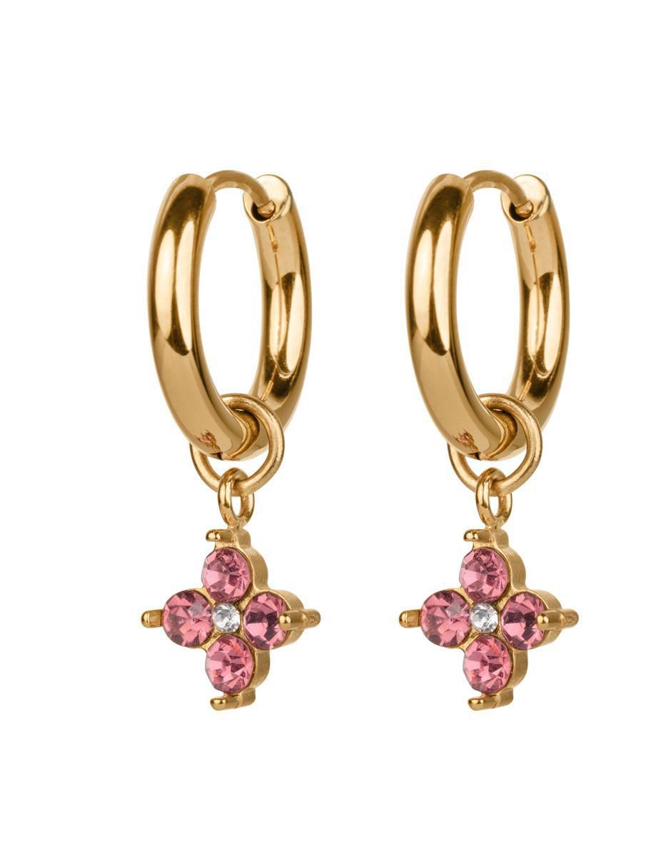 Set de aretes Caty con acabado baño de oro 14 K zirconia cúbica 2
