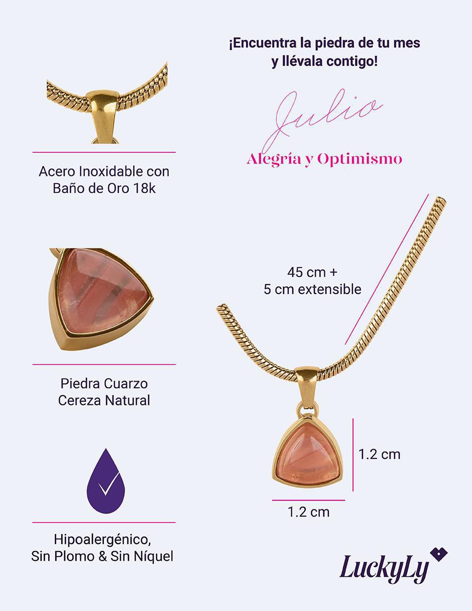 Collar no aplica "de (si aplica)" triangular luckyly birthstone sofi "de" acero inoxidable 18 k