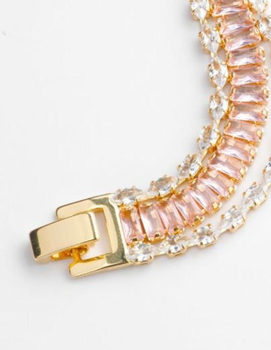 Pulsera yoiko "de" aleación metálica "con" zirconia 18 k brillauréa "acabado"