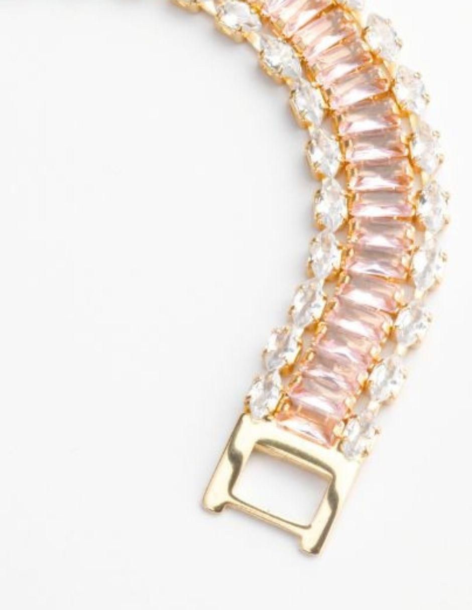 Pulsera yoiko "de" aleación metálica "con" zirconia 18 k brillauréa "acabado"