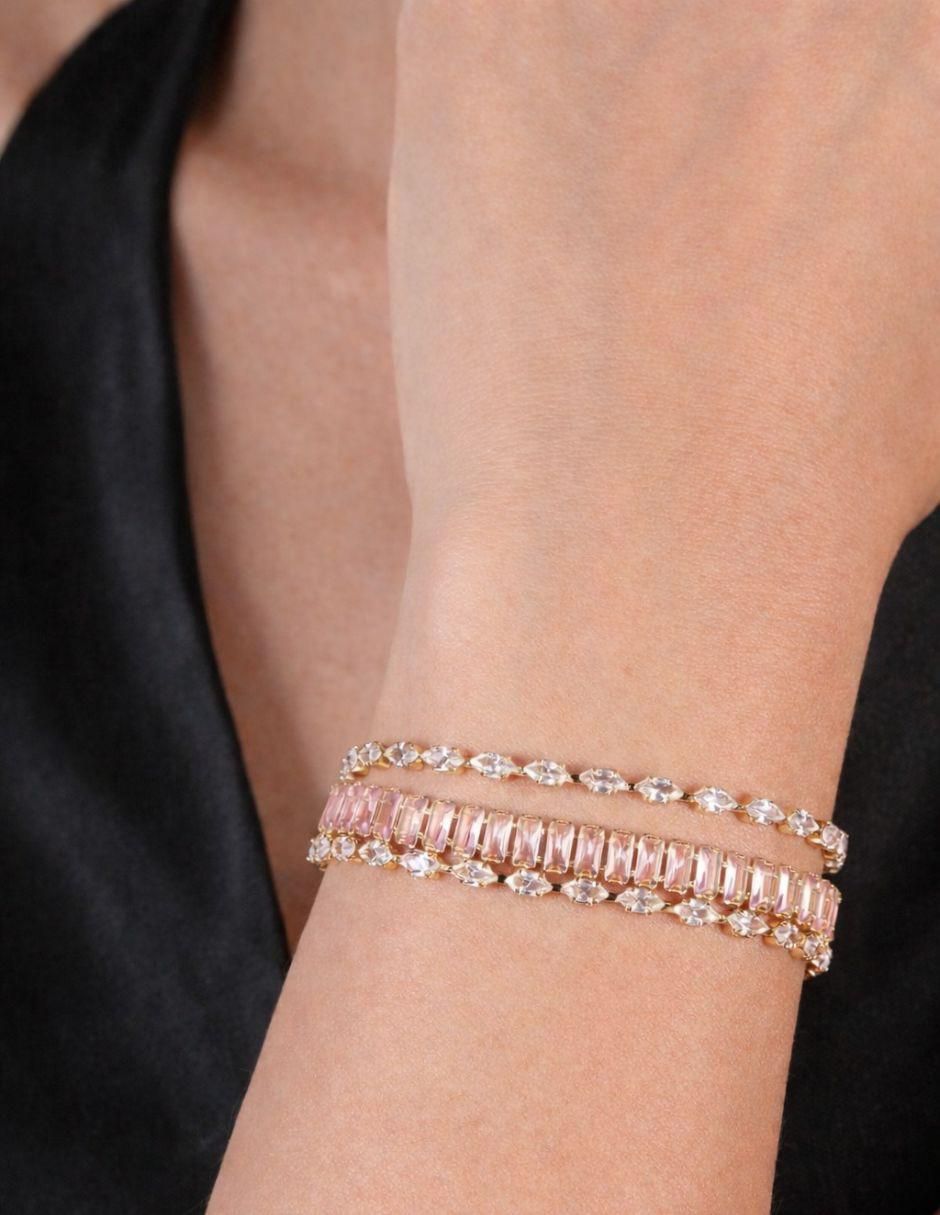 Pulsera yoiko "de" aleación metálica "con" zirconia 18 k brillauréa "acabado"