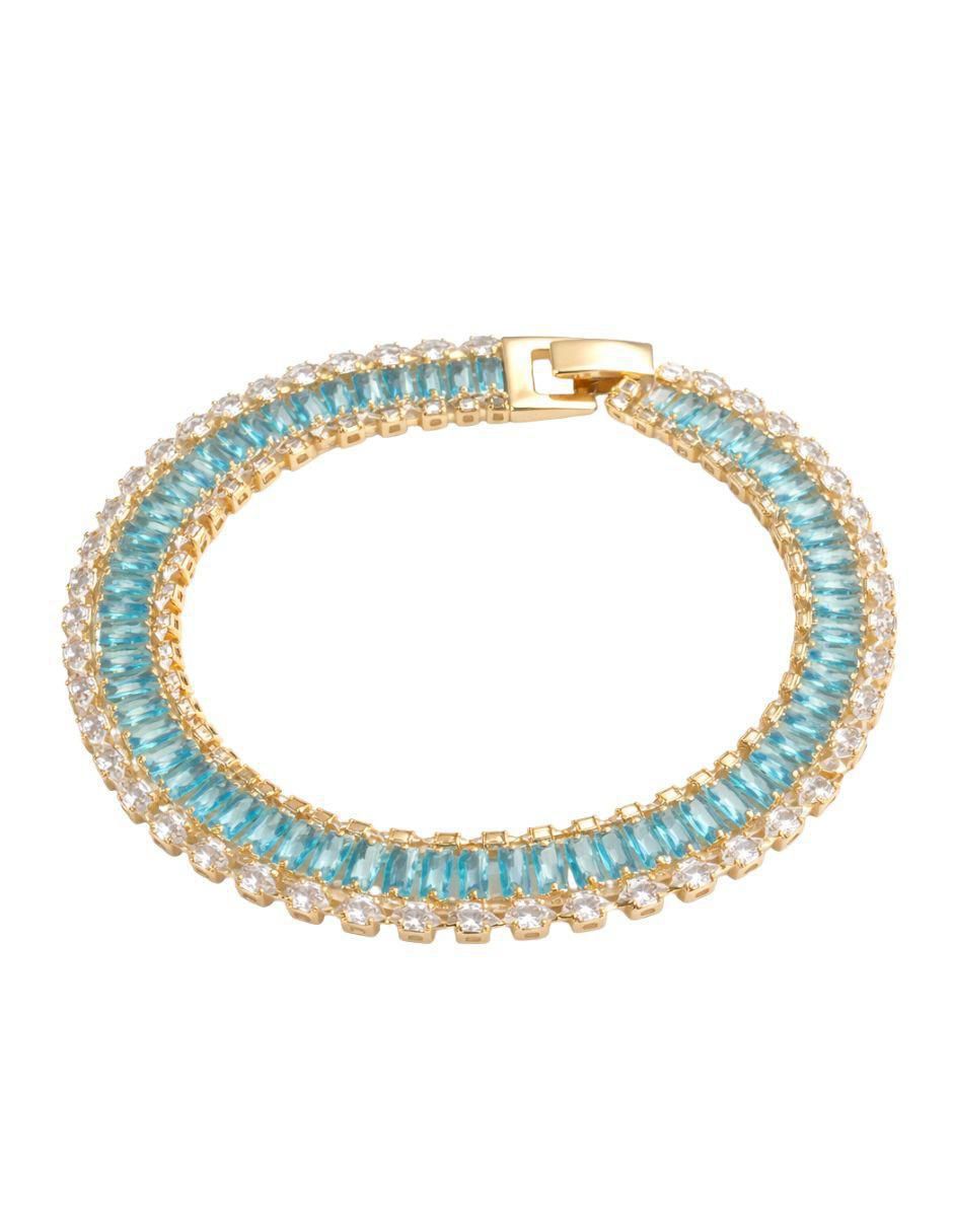 Pulsera con zirconia 18 K Brillauréa acabado baño de oro
