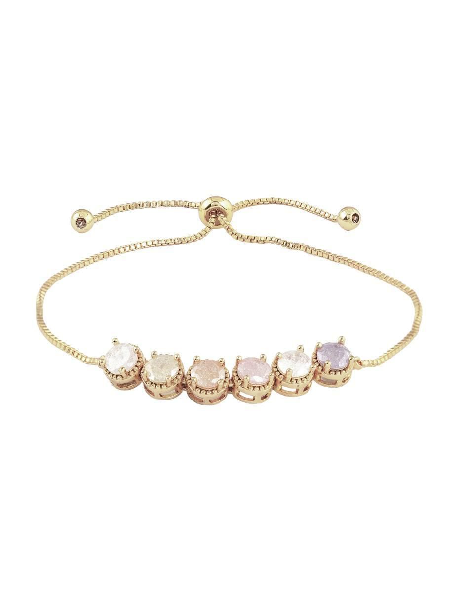 Pulsera con zirconia 18 K Etérea acabado Baño de oro