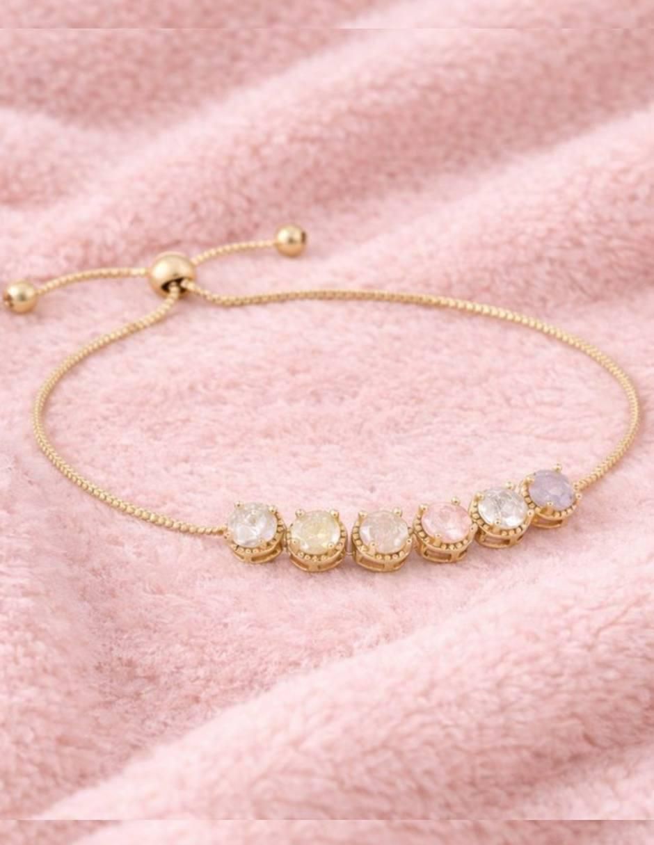 Pulsera con zirconia 18 K Etérea acabado Baño de oro 4