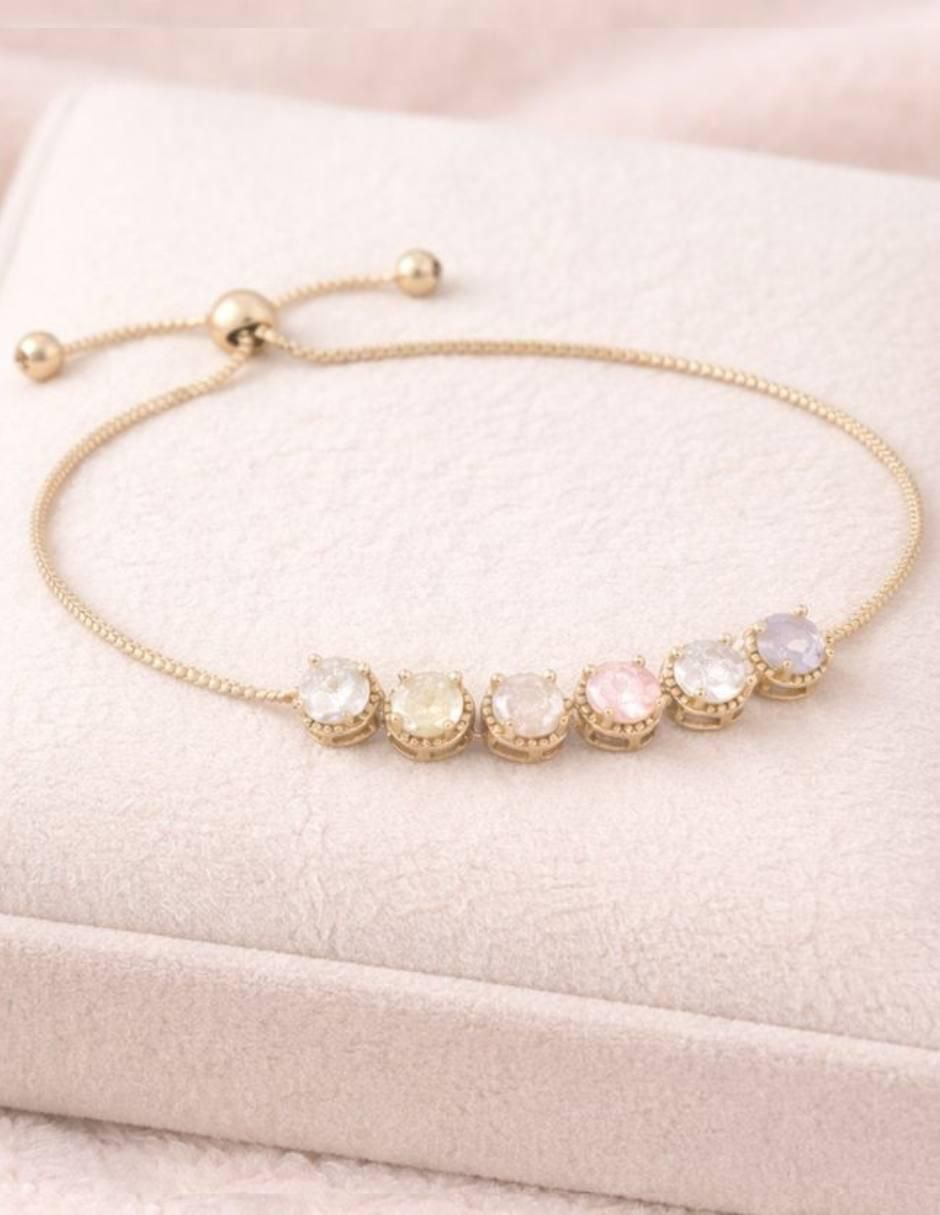 Pulsera con zirconia 18 K Etérea acabado Baño de oro 5
