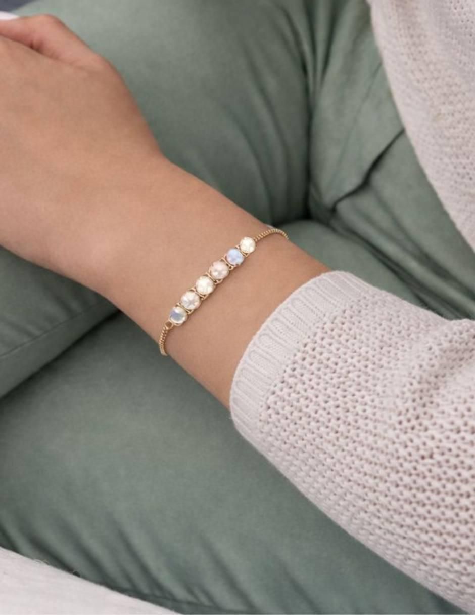 Pulsera con zirconia 18 K Etérea acabado Baño de oro 7