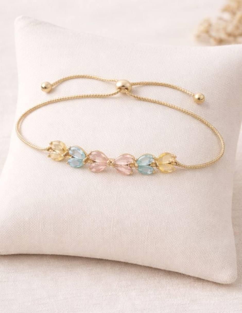 Pulsera con zirconia 18 K Pulso acabado Baño de oro 5