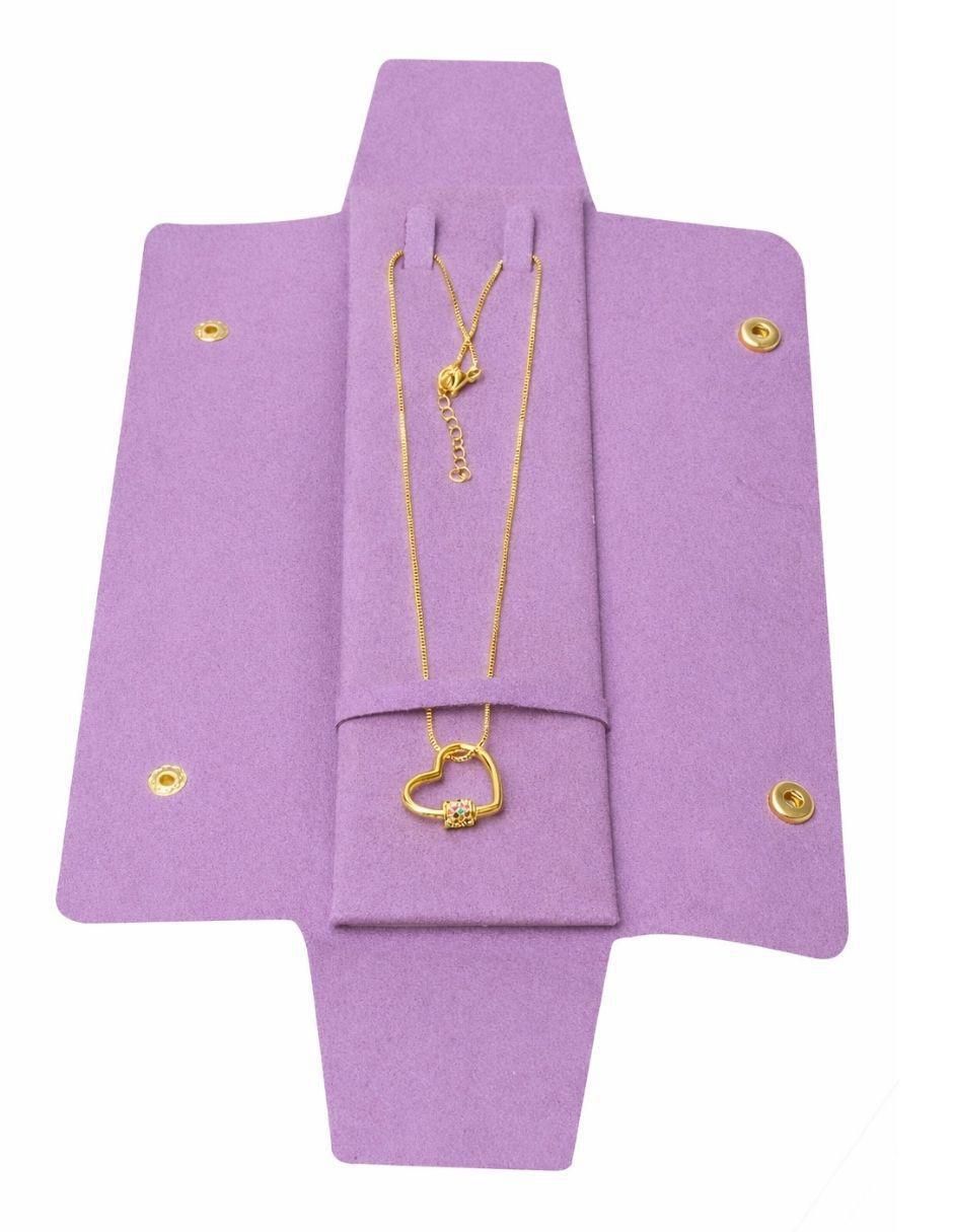 Collar con dije de corazón Locket Golden con acabado baño de oro 18 K 6