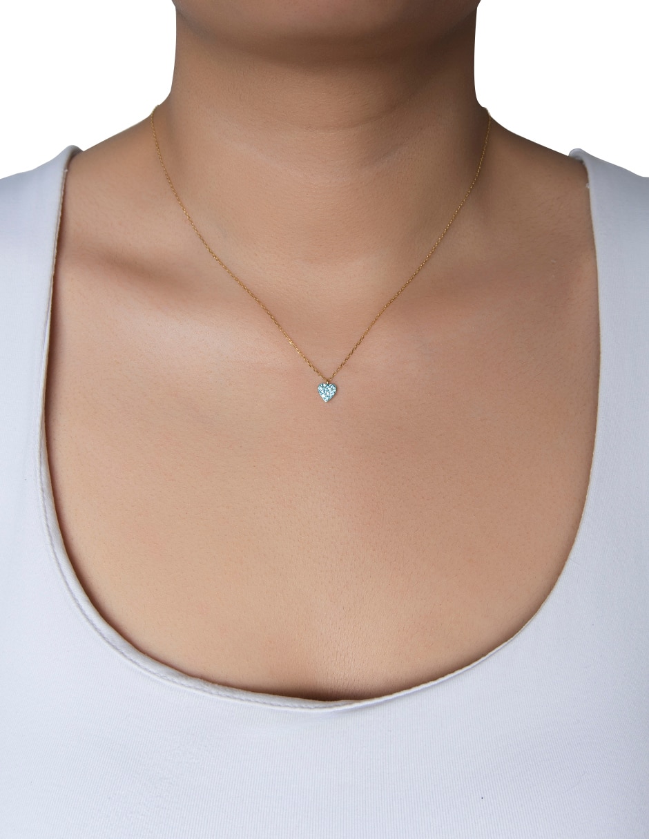 Collar de corazón Shamballa de plata P 925 3