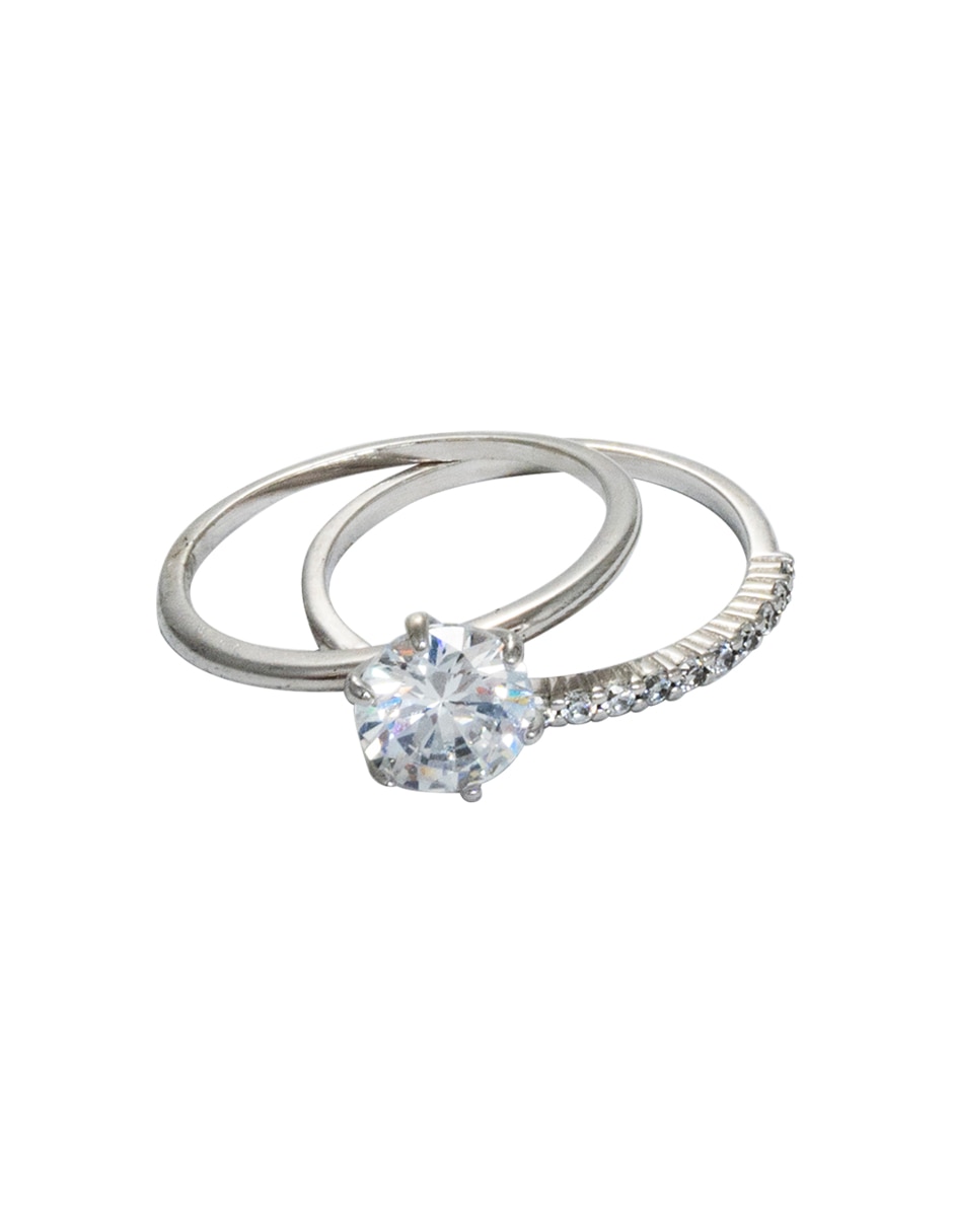 Set anillo Forever US de plata P 925 circonita pavé