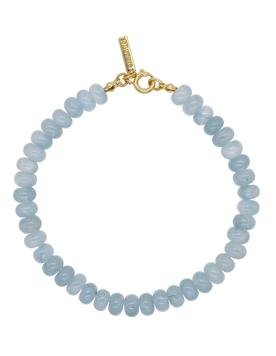 Pulsera con aguamarina acabado lustre