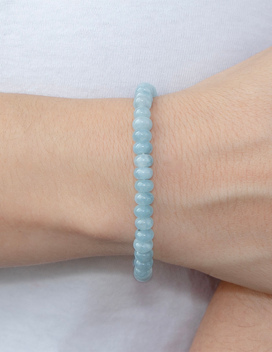 Pulsera con aguamarina acabado lustre 3