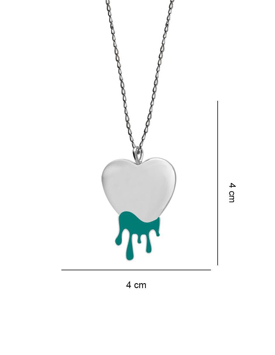 Collar con dije de corazón de plata P 925 3