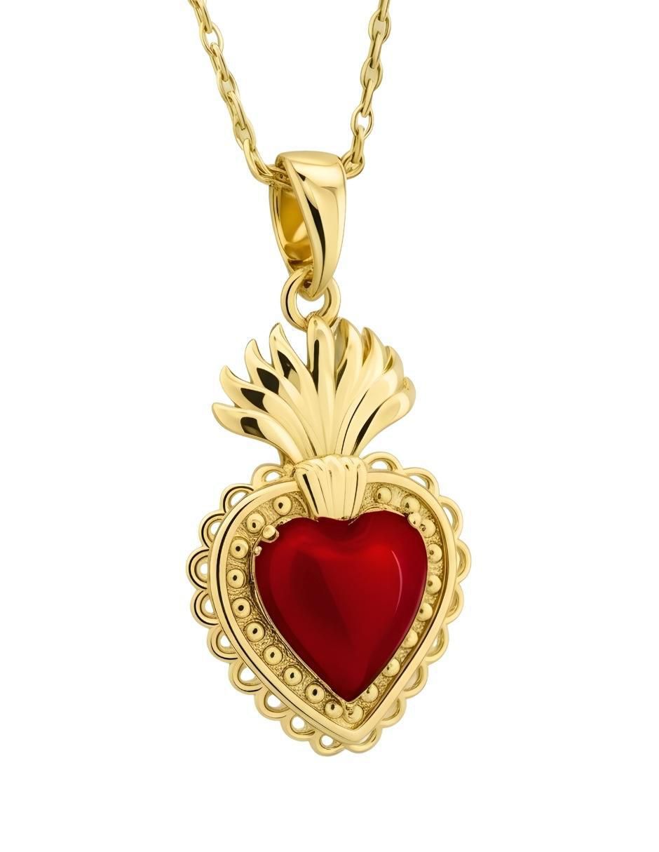 Collar de corazón Aurore 18 K
