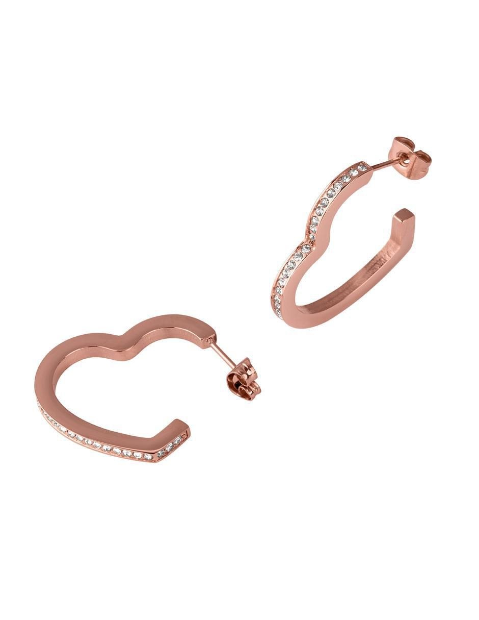 Arracadas de corazón luckyly lyra con acabado baño de oro 14k zirconia cúbica