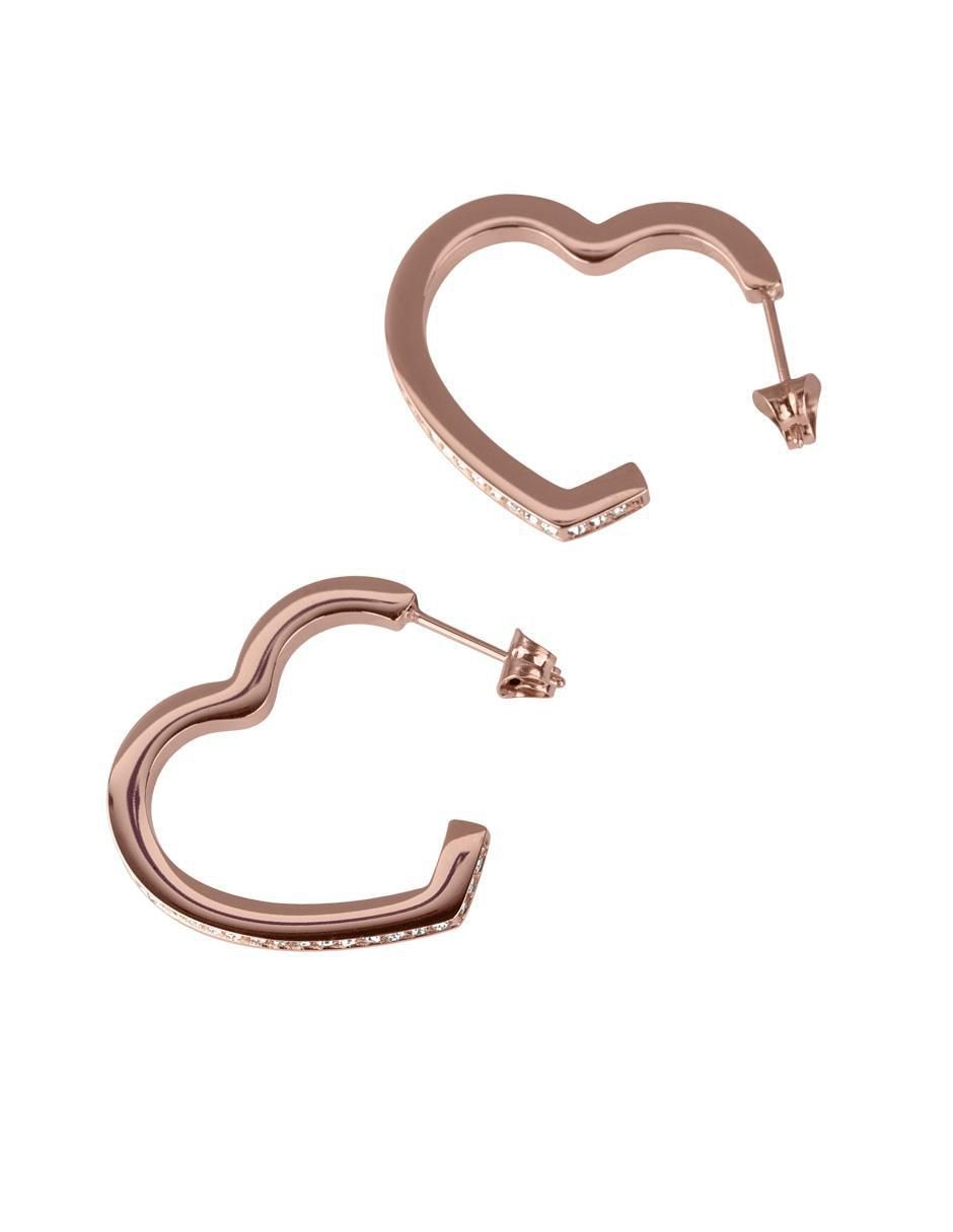 Arracadas de corazón luckyly lyra con acabado baño de oro 14k zirconia cúbica