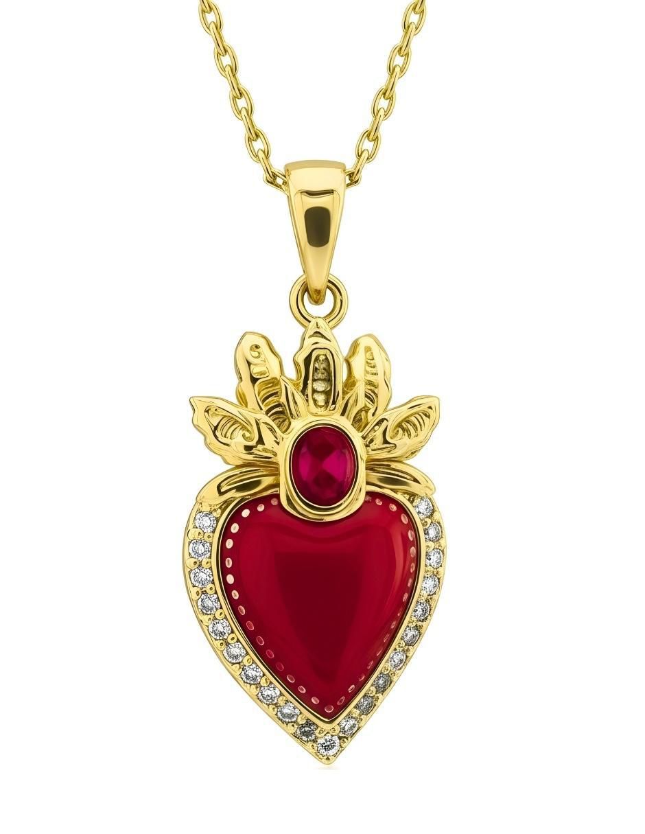 Collar de corazón Aurore 18 K