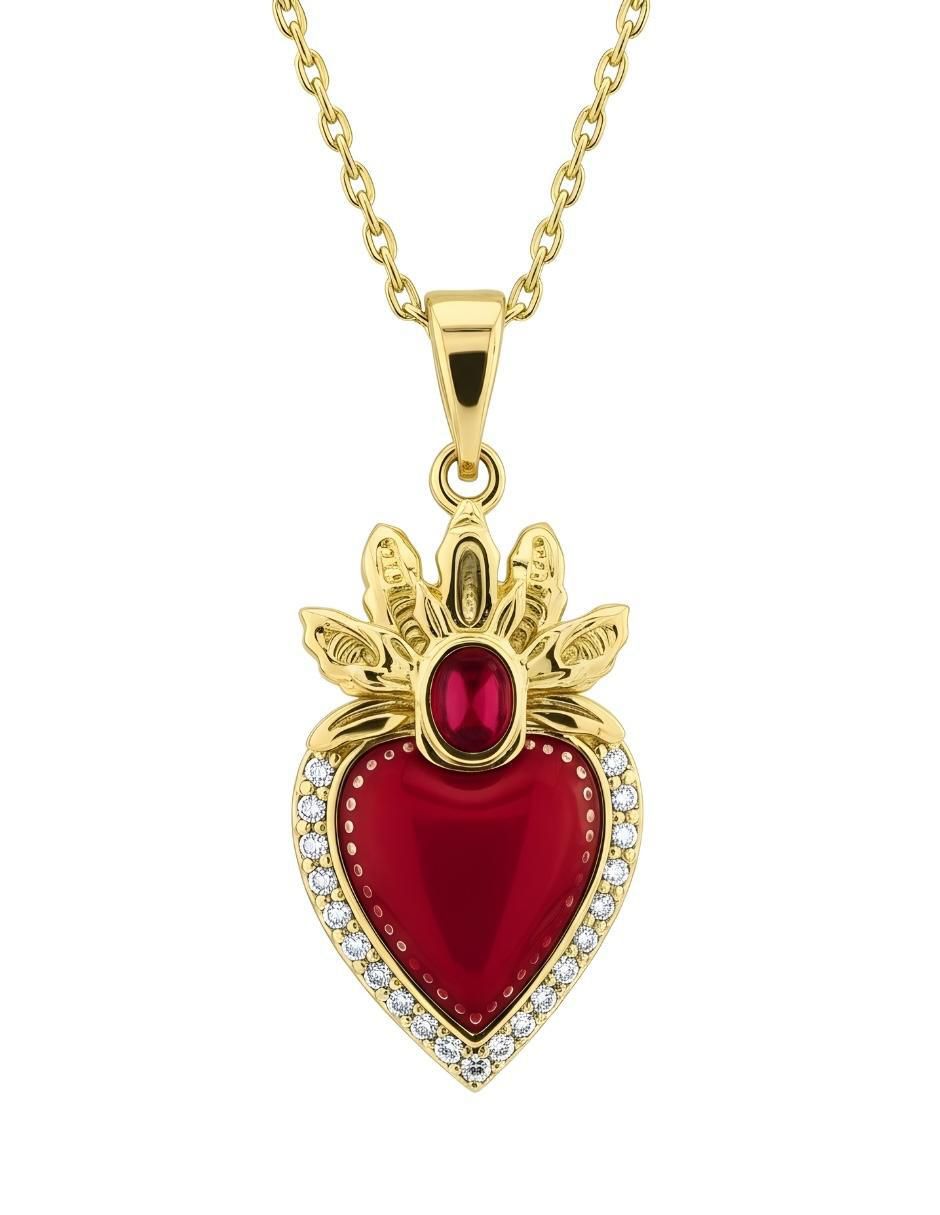 Collar de corazón Aurore 18 K 3