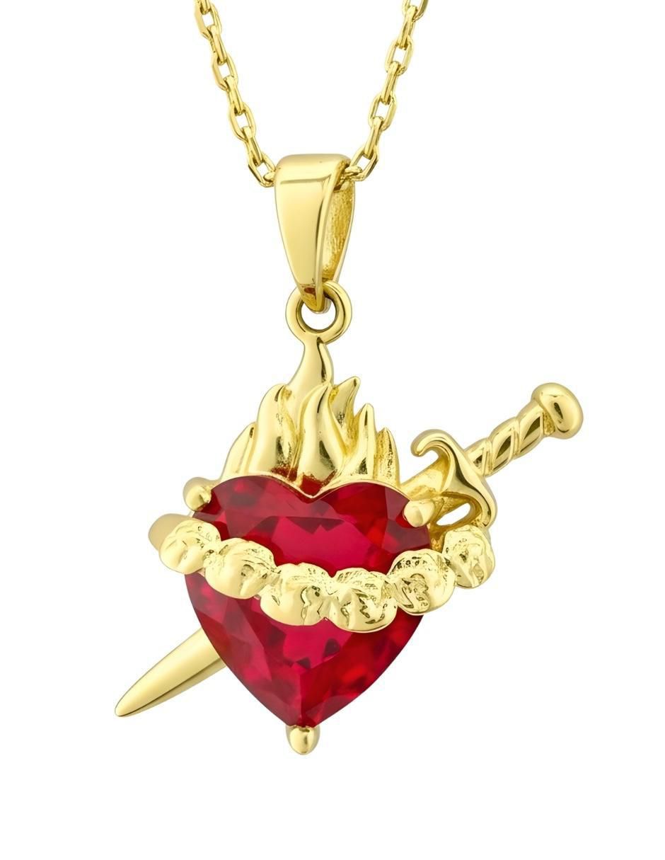 Collar de corazón Aurore 18 K