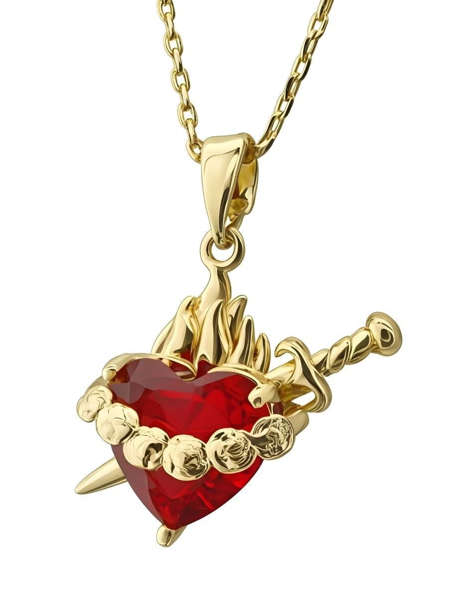 Collar de corazón Aurore 18 K 4