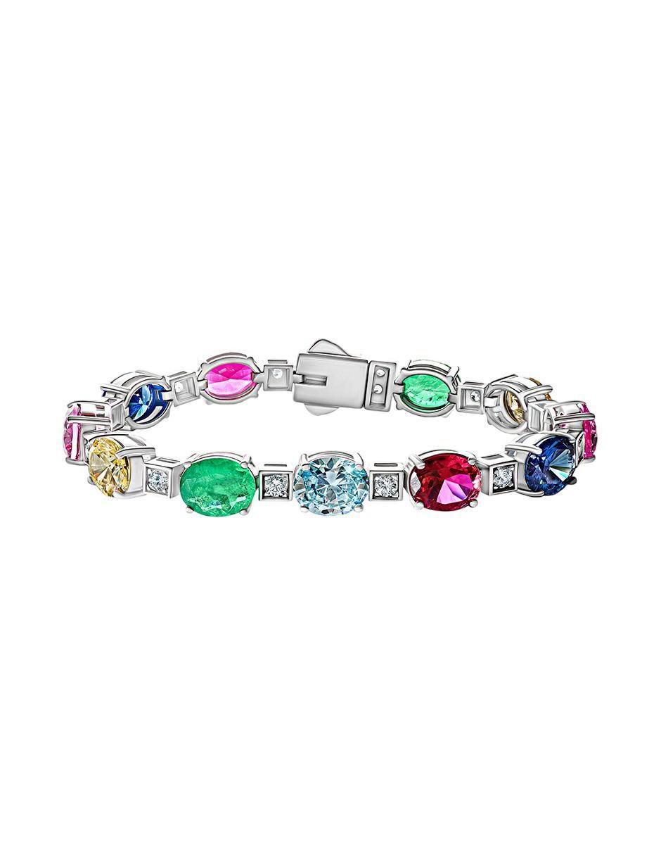 Brazalete de plata con turmalina P 925 acabado brillante