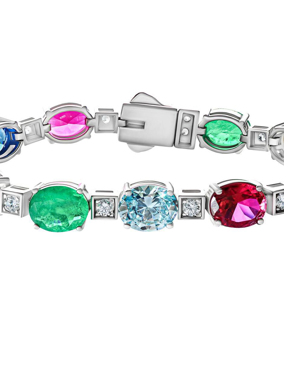 Brazalete de plata con turmalina P 925 acabado brillante 2