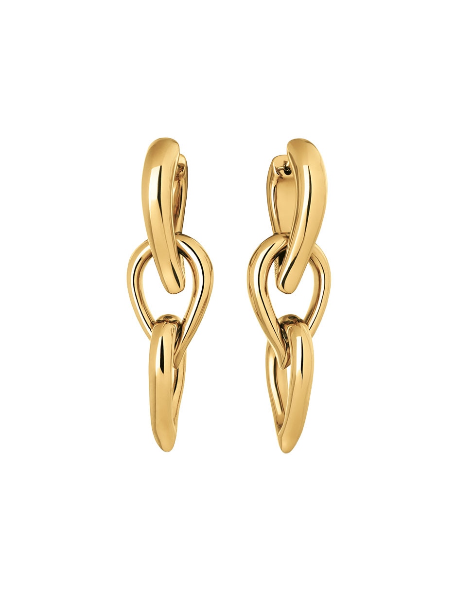 Aretes largos de eslabón Sculptured Drops con acabado pulido 2