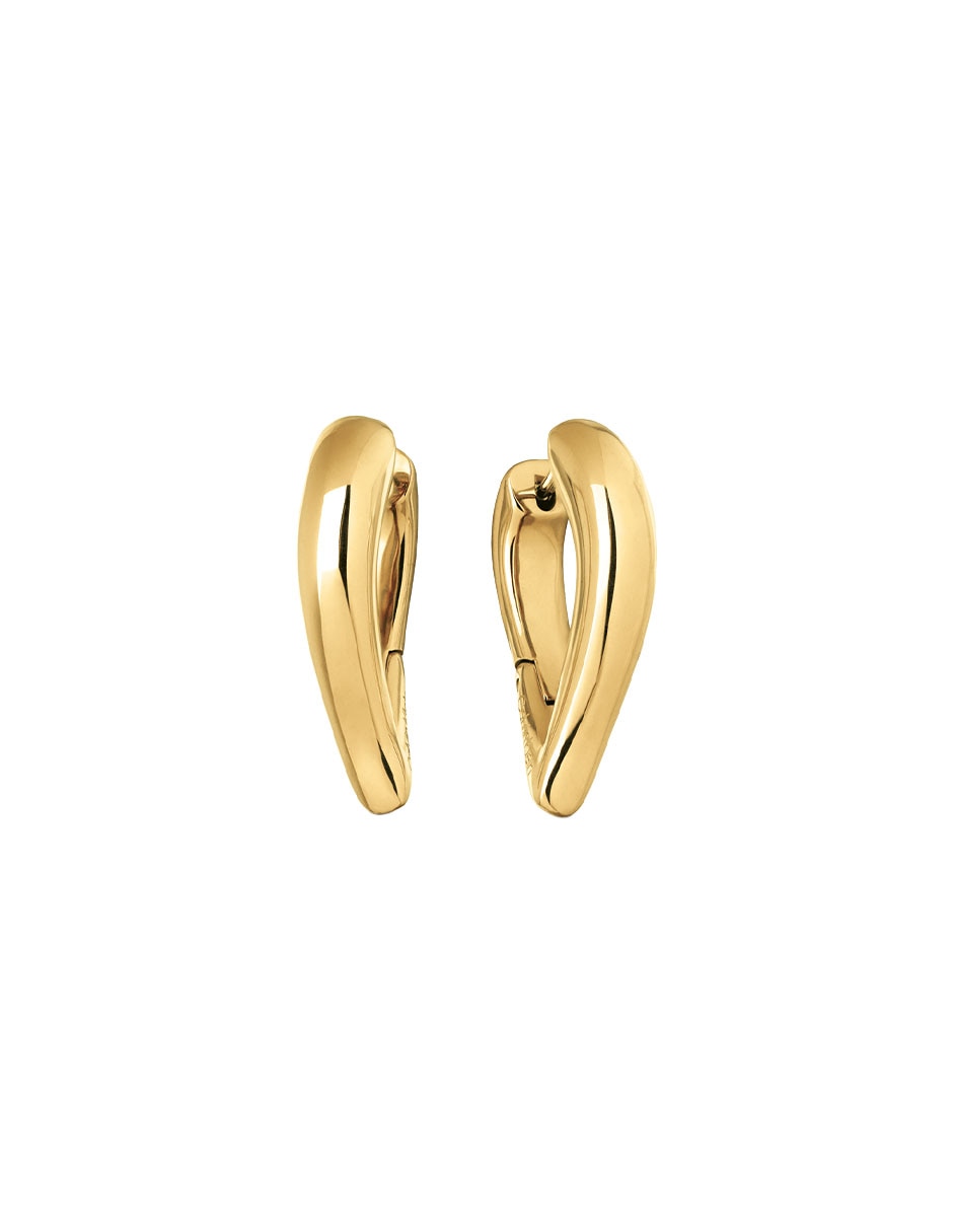 Aretes largos de eslabón Sculptured Drops con acabado pulido 3