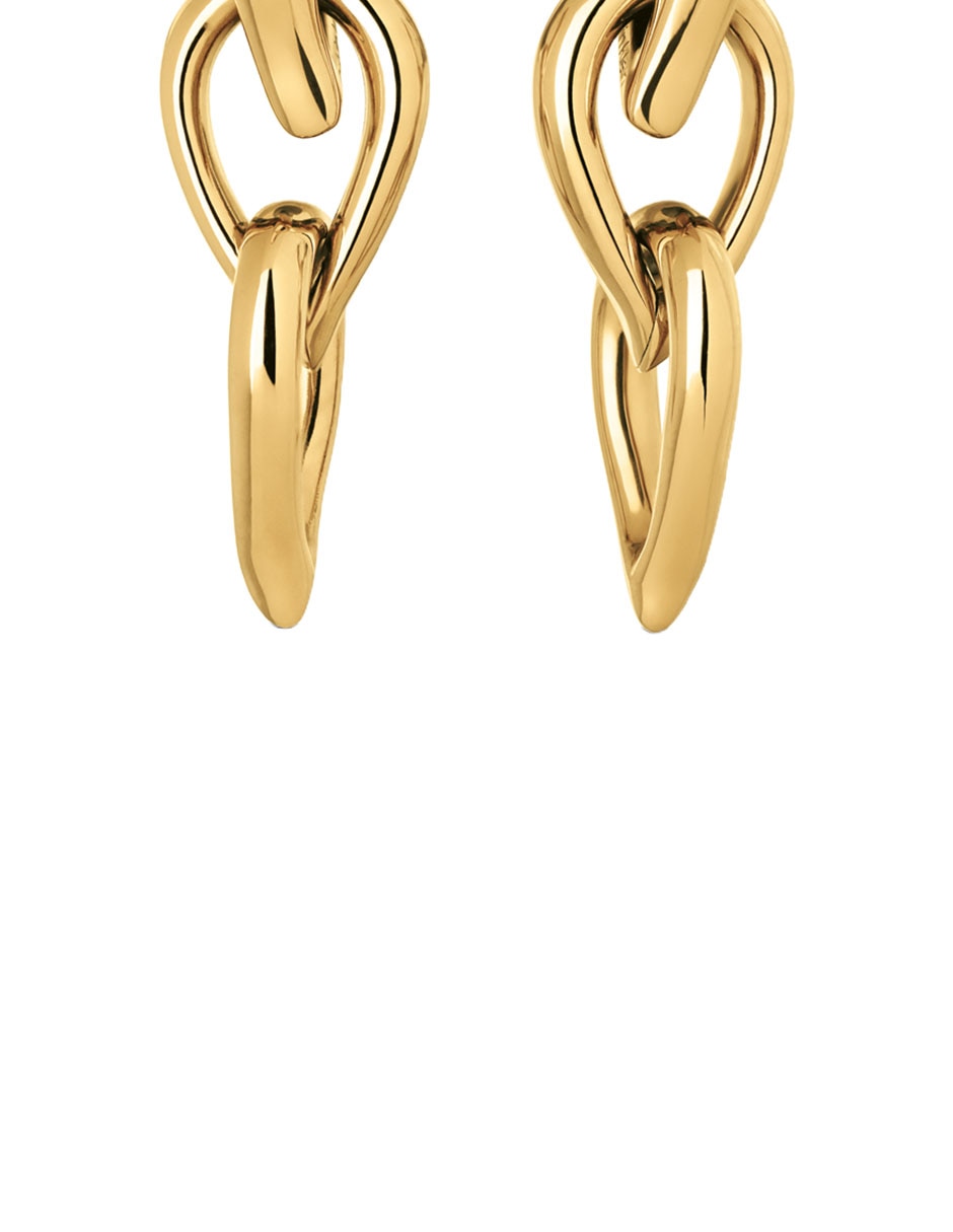 Aretes largos de eslabón Sculptured Drops con acabado pulido 4