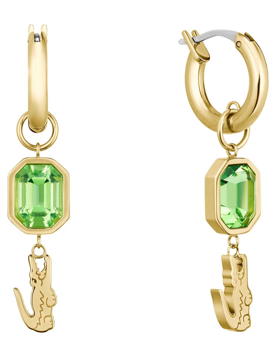 Aretes largos Deva con acabado brillante cristal Aretes largos Deva con acabado brillante cristal