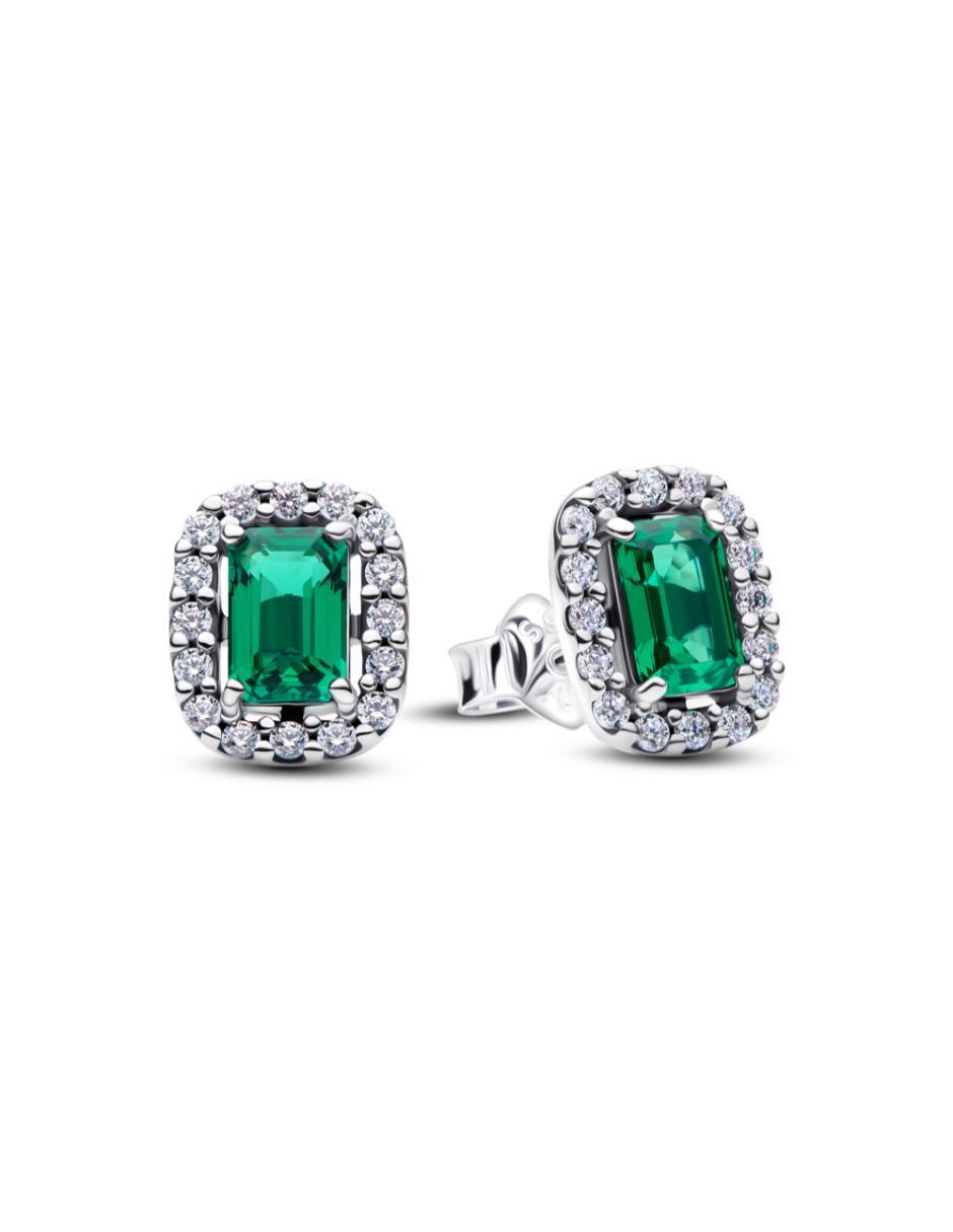 Aretes cortos ovalados Timeless de plata P 925 con acabado brillante zirconia cúbica 1