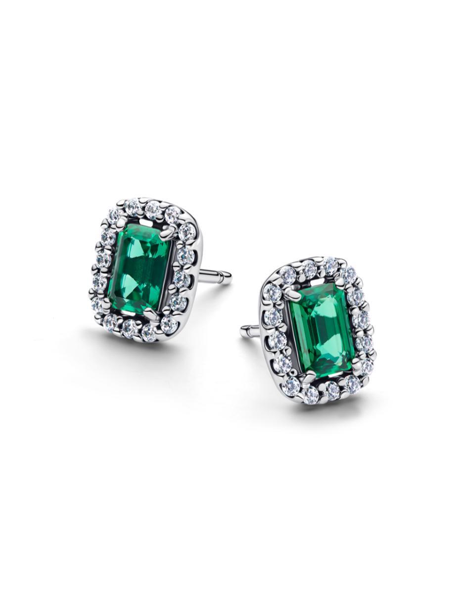 Aretes cortos ovalados Timeless de plata P 925 con acabado brillante zirconia cúbica 3