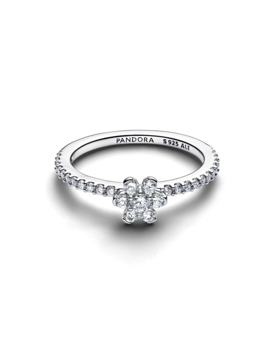 Anillo de flor P 925 de plata zirconia cúbica brillante 3