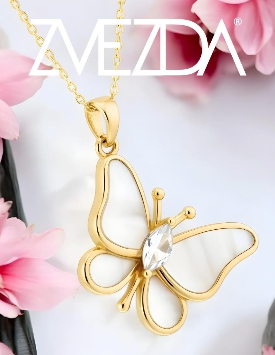 Collar de mariposa Aurore de chapa de oro 18 K 2