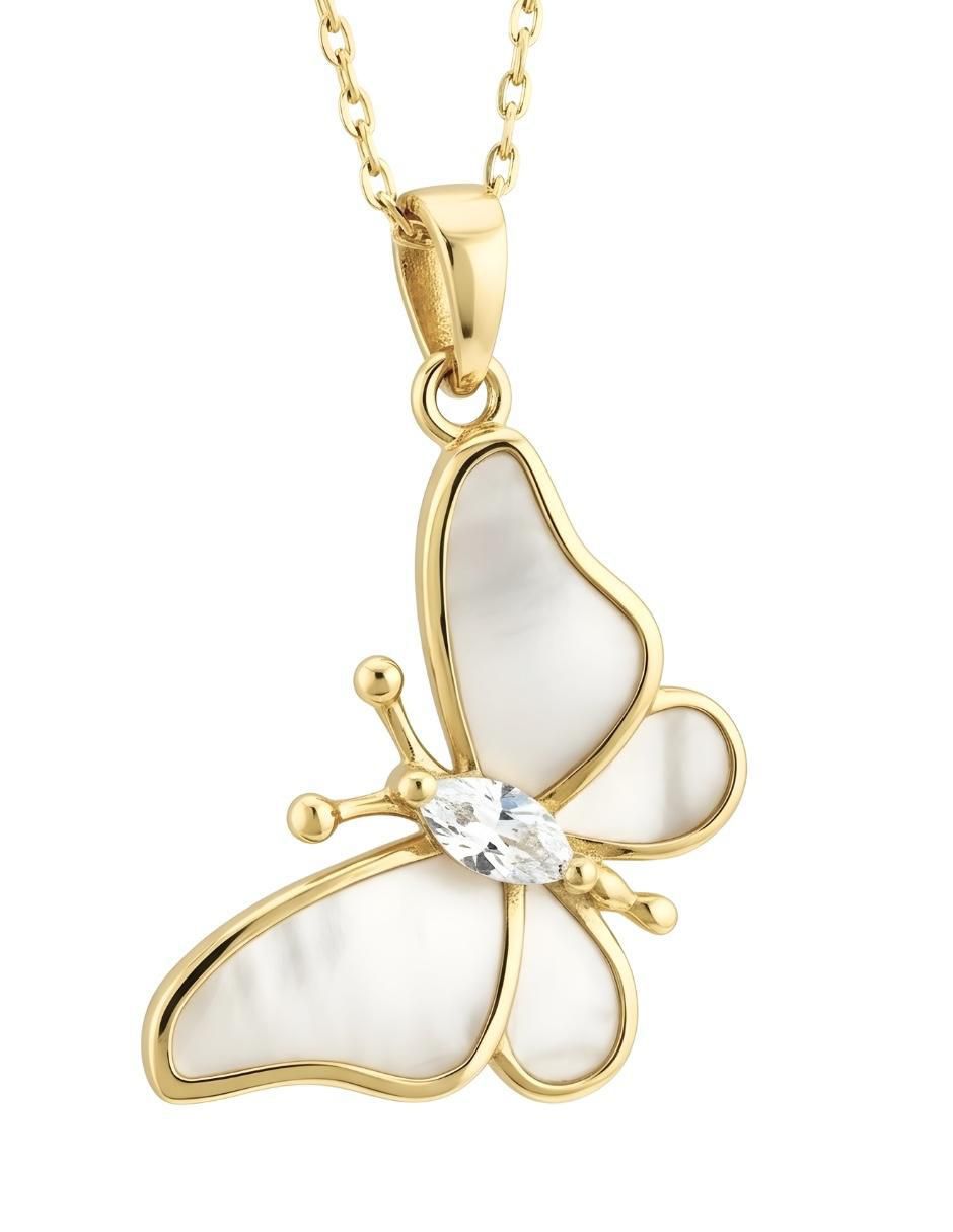 Collar de mariposa Aurore de chapa de oro 18 K 5