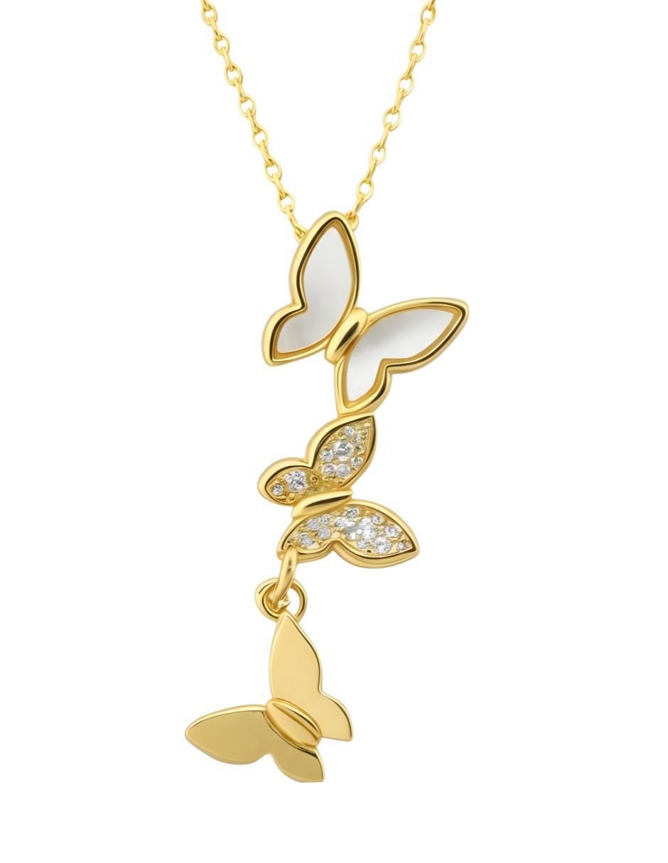 Collar de mariposa Aurore de chapa de oro 18 K