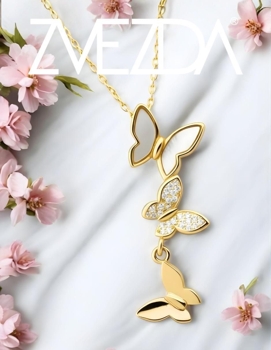 Collar de mariposa Aurore de chapa de oro 18 K 2
