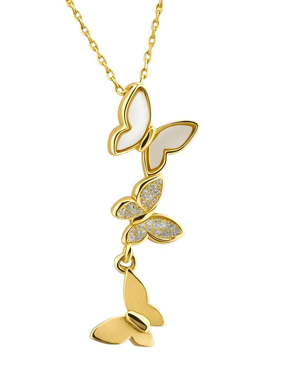 Collar de mariposa Aurore de chapa de oro 18 K 3