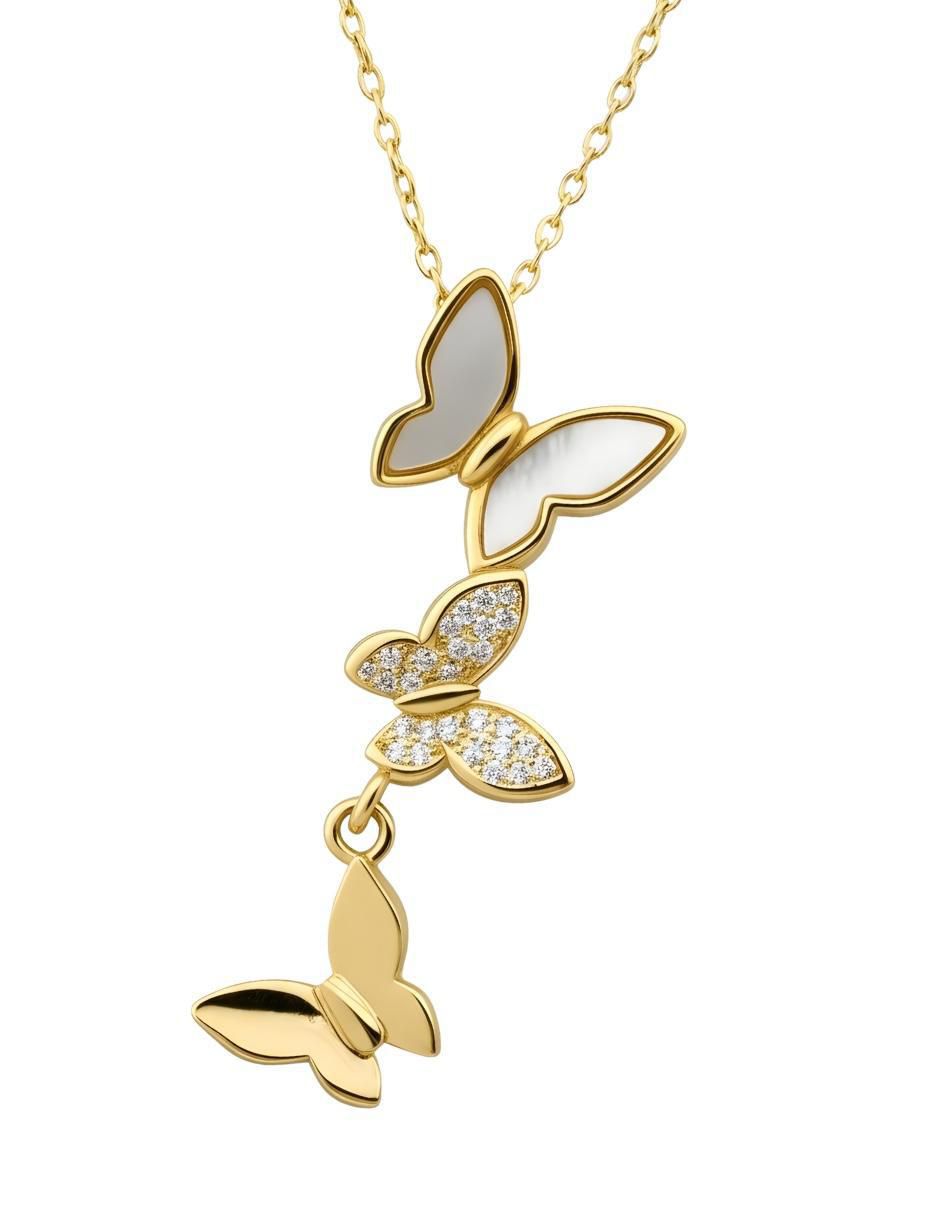 Collar de mariposa Aurore de chapa de oro 18 K 4