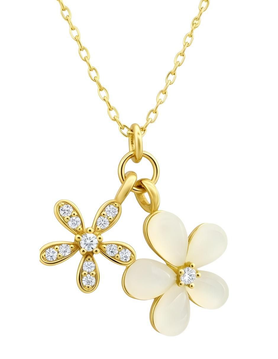 Collar de flor Aurore de chapa de oro 18 K