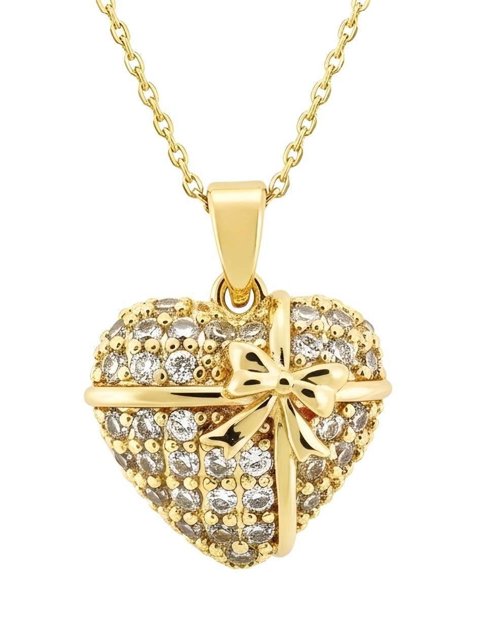 Collar de corazón Aurore de chapa de oro 18 K