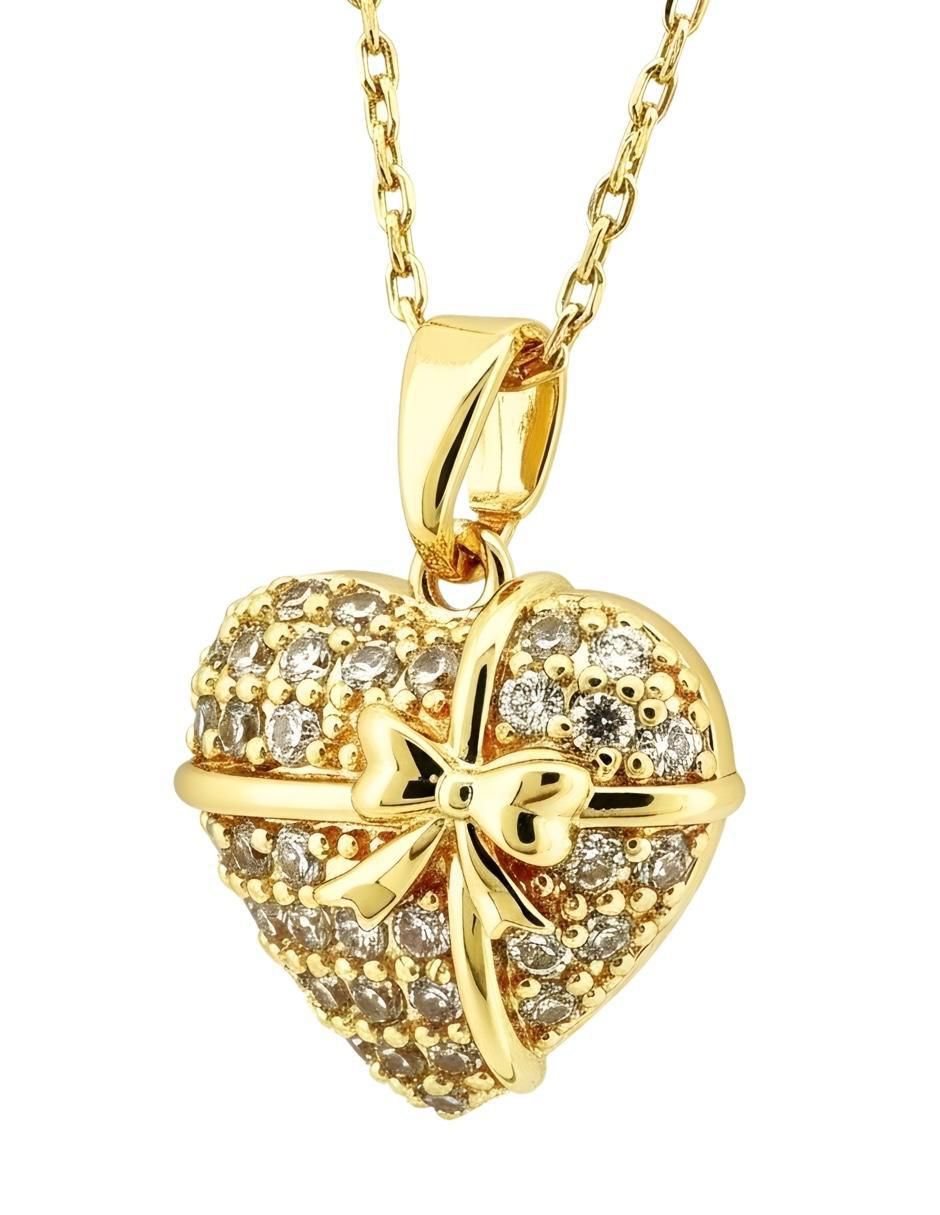 Collar de corazón Aurore de chapa de oro 18 K 3