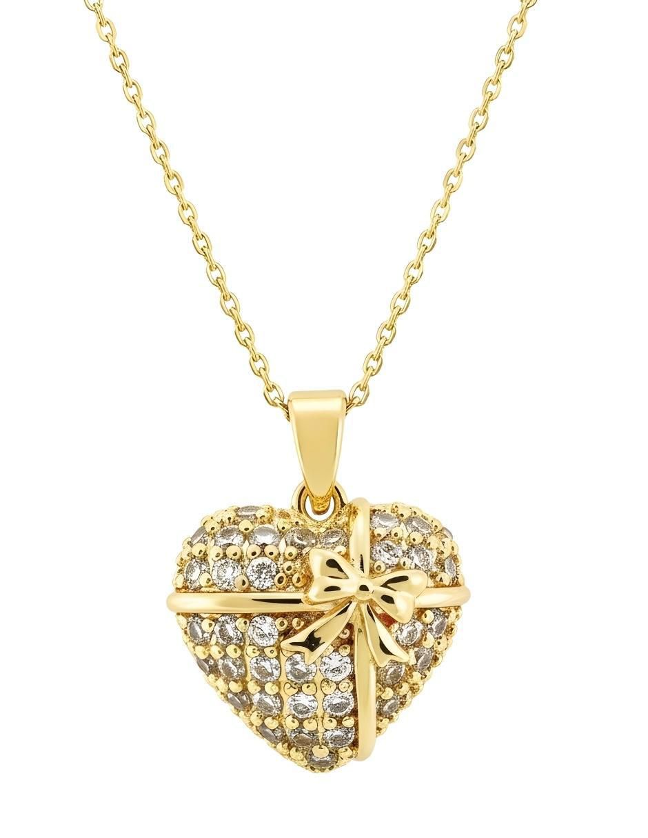Collar de corazón Aurore de chapa de oro 18 K 4
