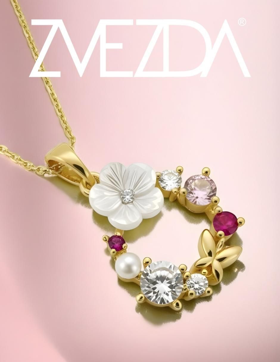 Collar de flor Aurore de chapa de oro 18 K 2
